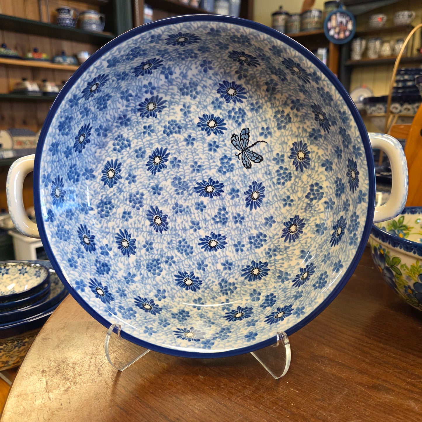Baker   Round w/ Handles   10" 420-2999X  Blue Dragonfly pf0526