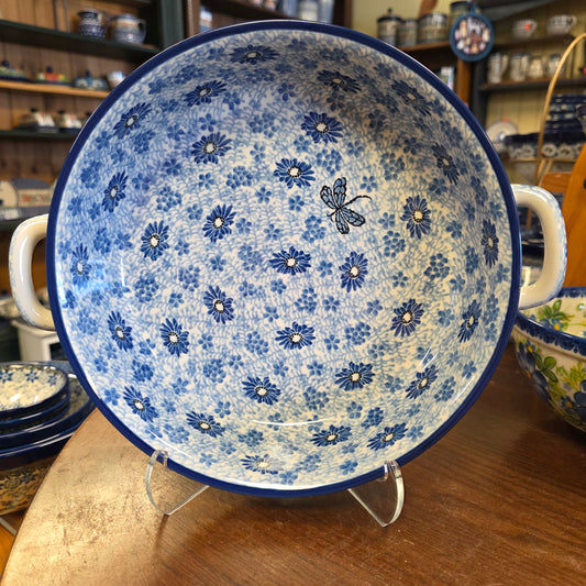 Baker   Round w/ Handles   10" 420-2999X  Blue Dragonfly pf0526