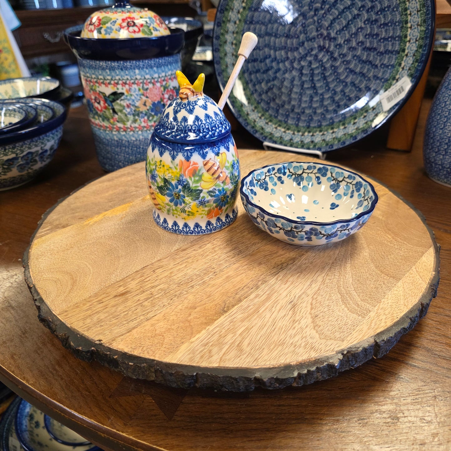 Lazy Susan ~ Mango wood 14"**NOT POLISH POTTERY