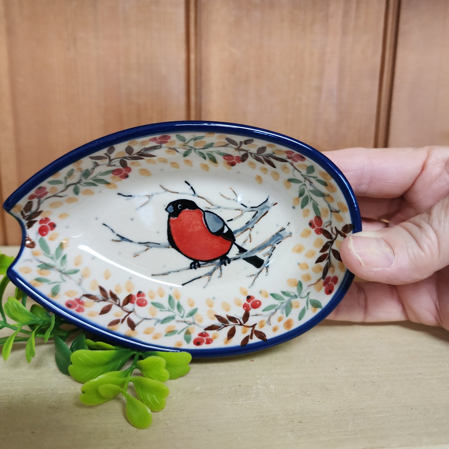 Spoon Rest 5" 381-U49018 red bird M Starzyk