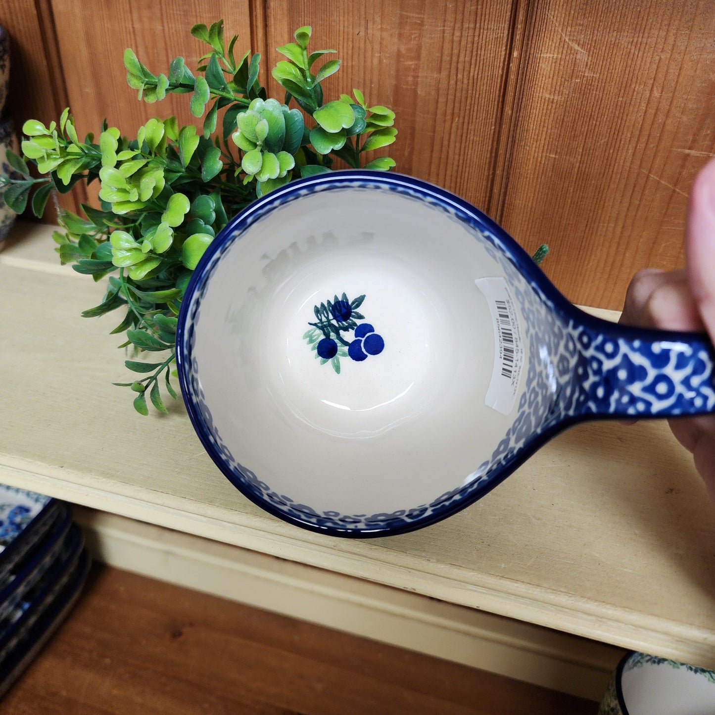 Bowl w/ Loop Handle   16 oz  845-1413X  Huckleberry pf0526