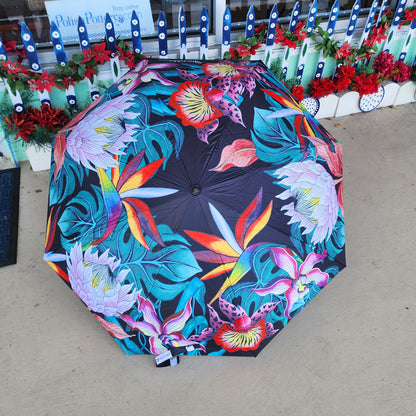 Anuschka ~ Umbrella ~ Black / bird of paradise