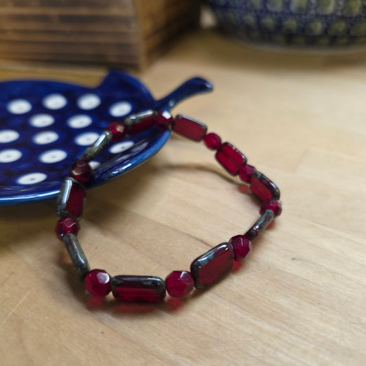Bracelet Glass /  Red