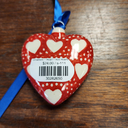 Ornament ~ Heart ~ Red Hearts SEMC