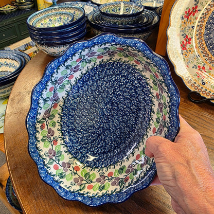 Oval Casserole   Fluted Edge    1418X ~ Burgandy Berry Blue