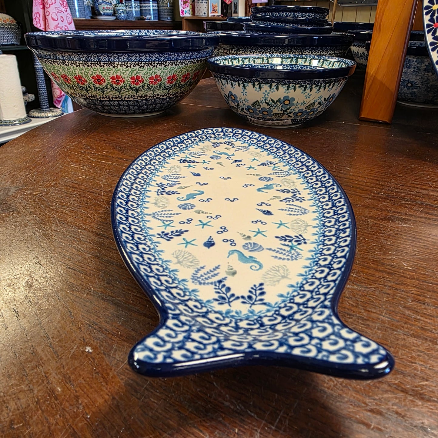 Fish Shaped Platter  12"x5.5"  E19-2992X  Marine Life pf0526