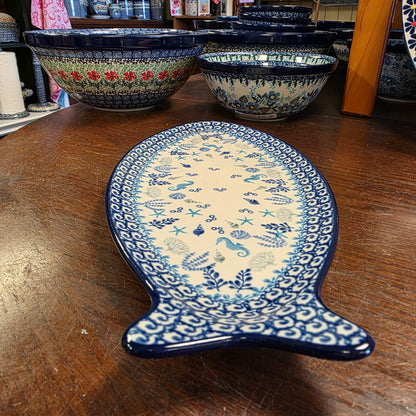 Fish Shaped Platter  12"x5.5"  E19-2992X  Marine Life pf0526