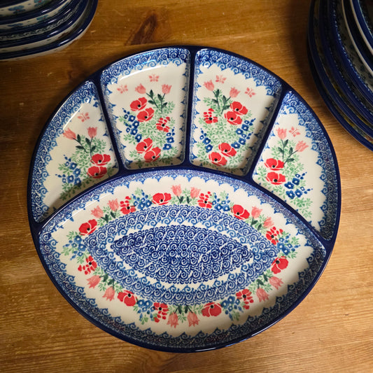 Dish   Divided   10"   3220X ~ Whimsical Garden