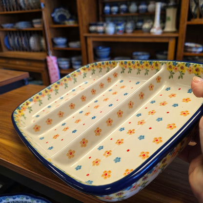 Divided Dish Rectangular    Large 394-2225X  Buttercup pf0526