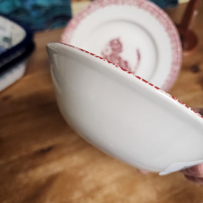 Burleigh 2 pc Bowl & Plate Red **NOT Polish Pottery