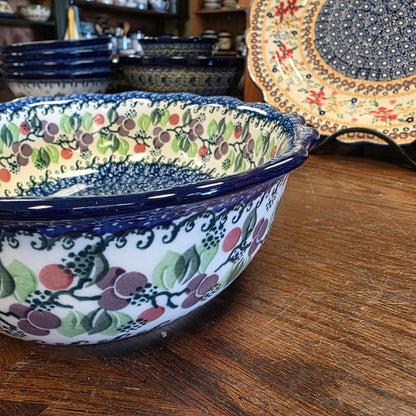 Oval Casserole   Fluted Edge    1418X ~ Burgandy Berry Blue