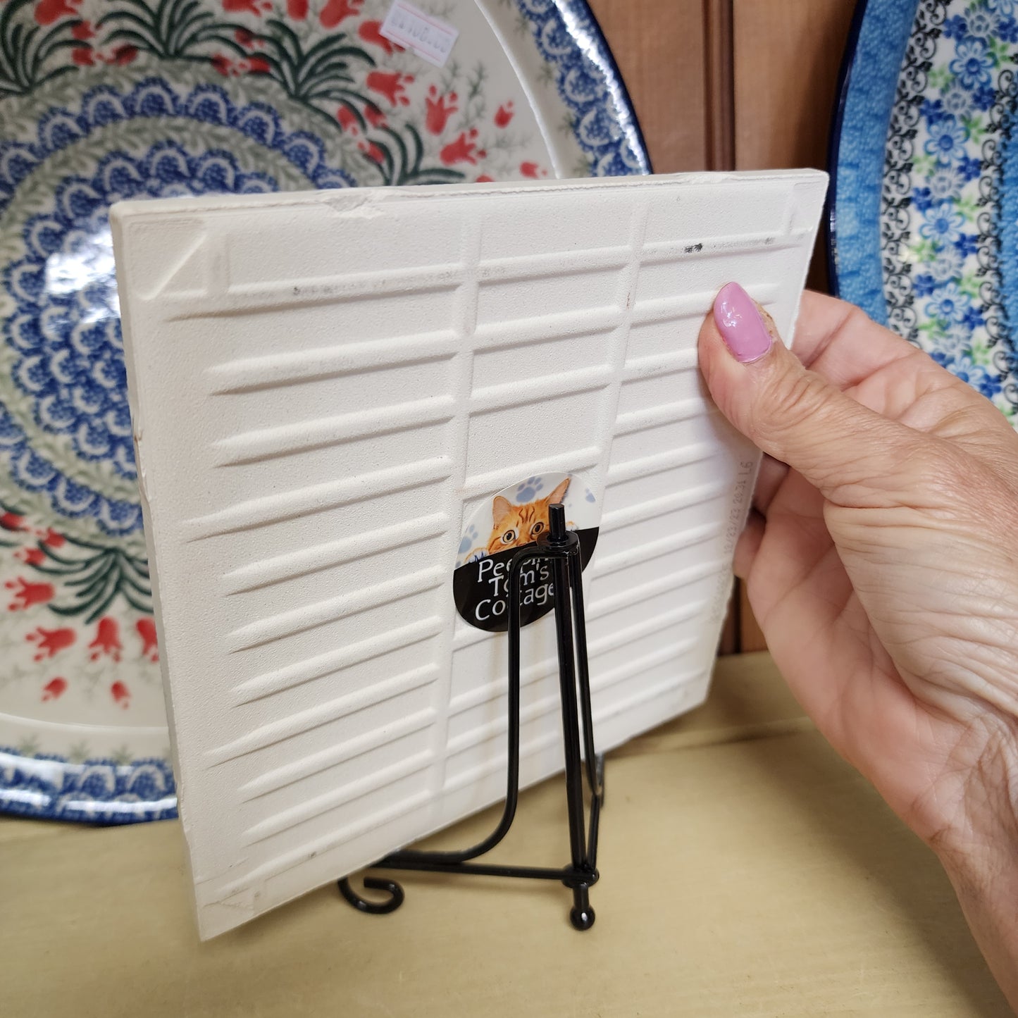 Tile ~ 6" Wildflower "NOT Polish Pottery"