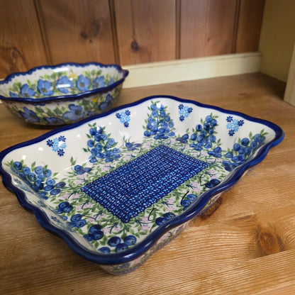 Baker 9.5"x 7.5"x2" Blue Berries 288 Ada ruffle baker