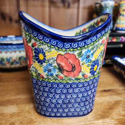 Basket ART2 / 188 Red Poppy  Utensil Holder / trash can