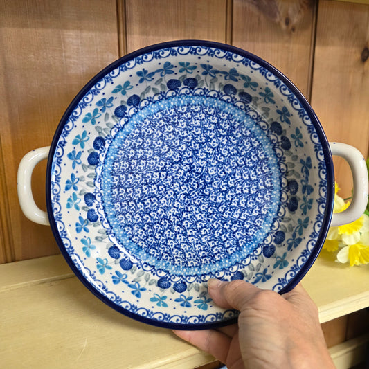 Baker   Round w/ Handles   8" 419-2751X  Blue Orchids pf0526