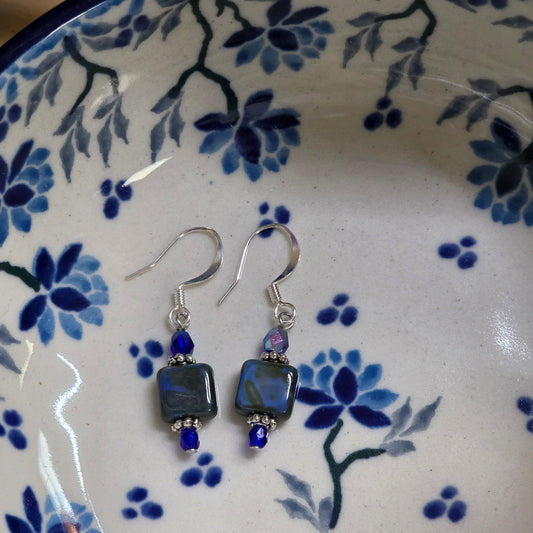 Earrings ~ Square ~ Midnight Blue