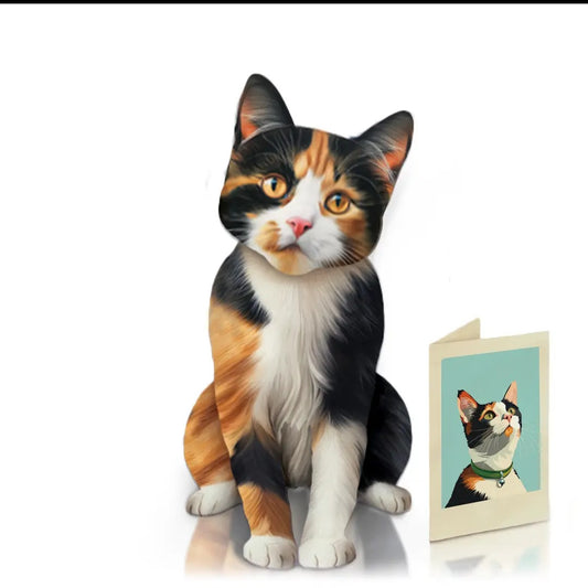 Card ~ Calico Cat w/accessories pop up card