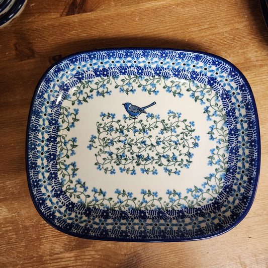 Baker   7.5" x 8.75" small serving dish    1932X ~ Song Bird