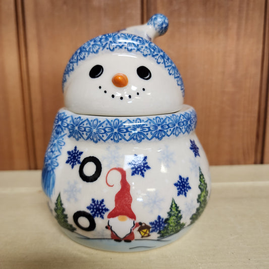 Jar Snowman ~ 6"  Gnome