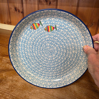 Plate   Rimmed   9" 302-2540X  Rainbow Fish pf0526
