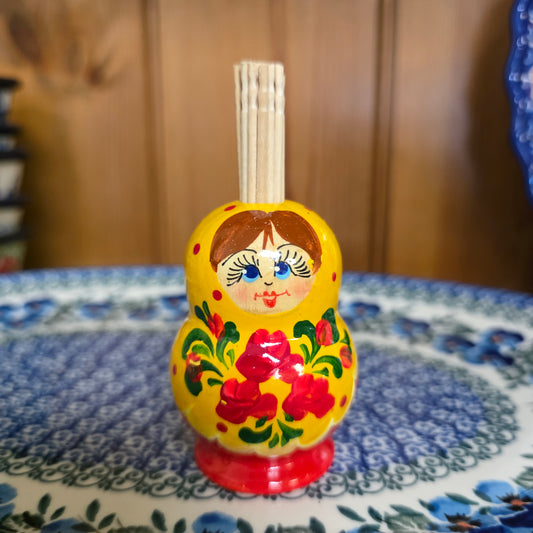 Wooden (A6 ~Yellow/red) toothpick holder