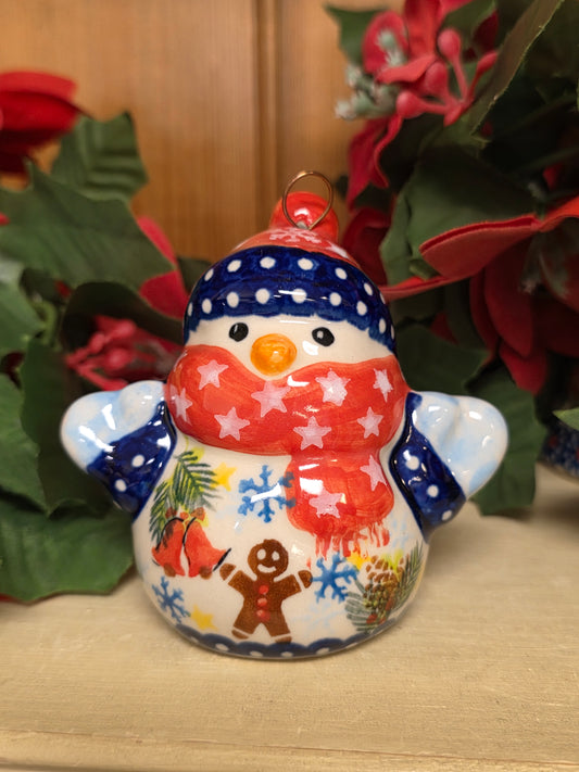 Snowman red scarf / gingerbread man (3")