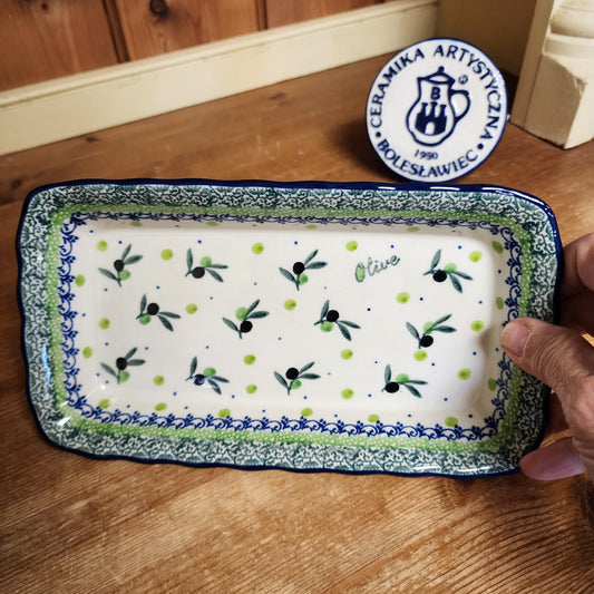 Tray Shallow ~ 9" x 4.5"    D15-2379X  Olive Branch pf0526