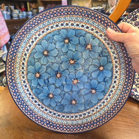 Platter Round ~ 12"    G75-U408C  U4 pf0526 Blue Jacek Chyla
