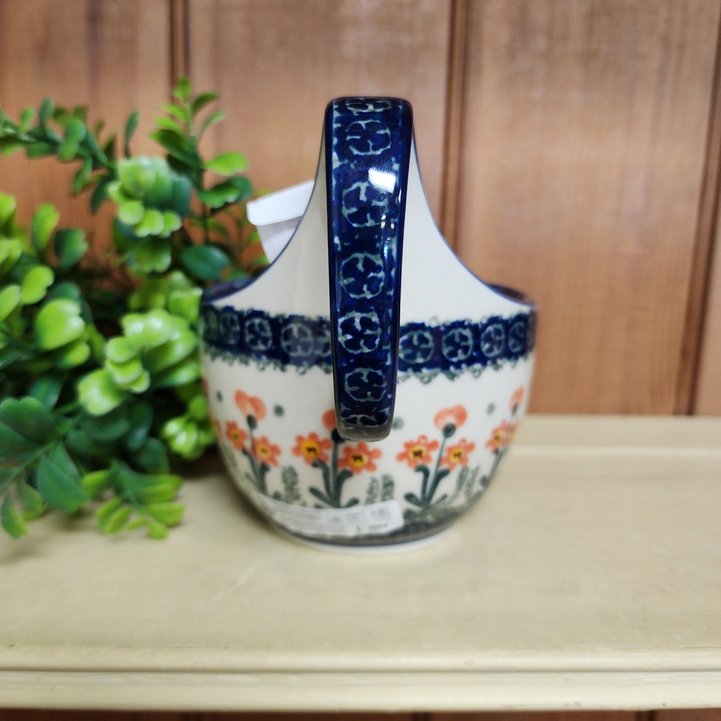 Bowl w/ Loop Handle   16 oz  845-0560X  Peach Spring Daisy pf0526