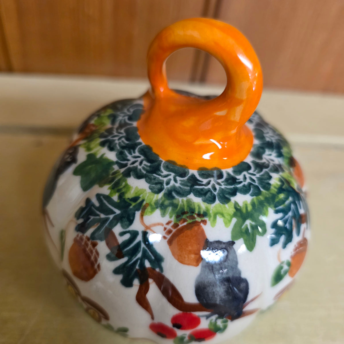 Pumpkin 4" Owl Mushrooms/ Orange Stem