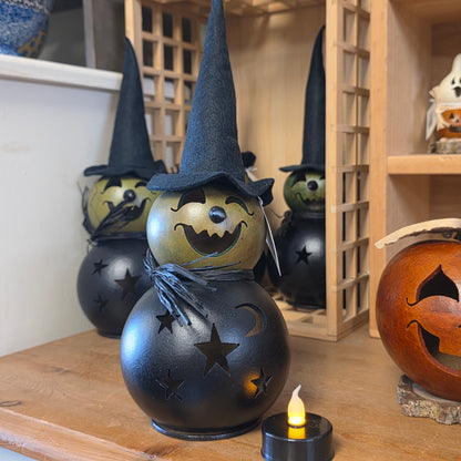 Gourd Fiona Witch 11" Lumiinary with battery tealight