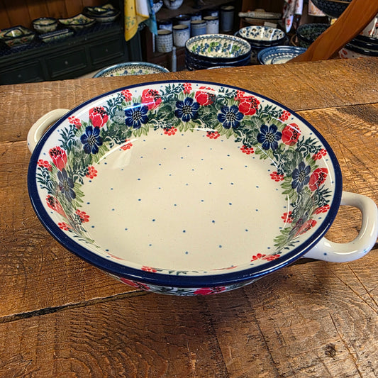 Round Baker w/handles - 6-3/4"     1535X ~ Garden Party