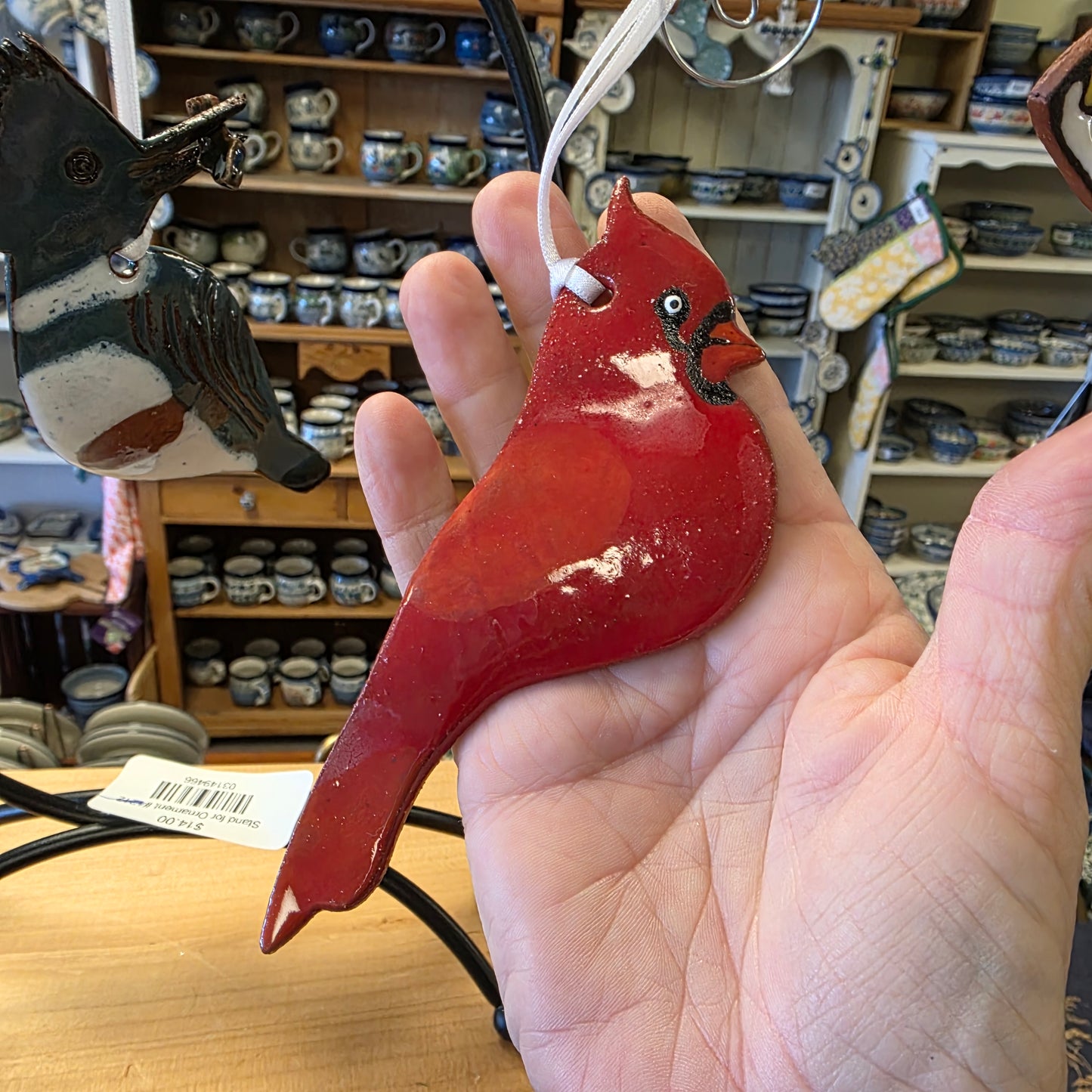 Ornament ~ Cardinal **NOT POLISH POTTERY**