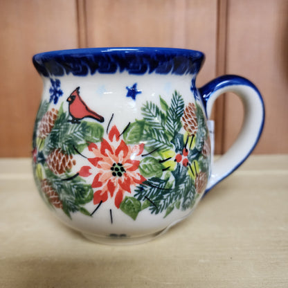 Mug 12 oz Cardinal / pine cones