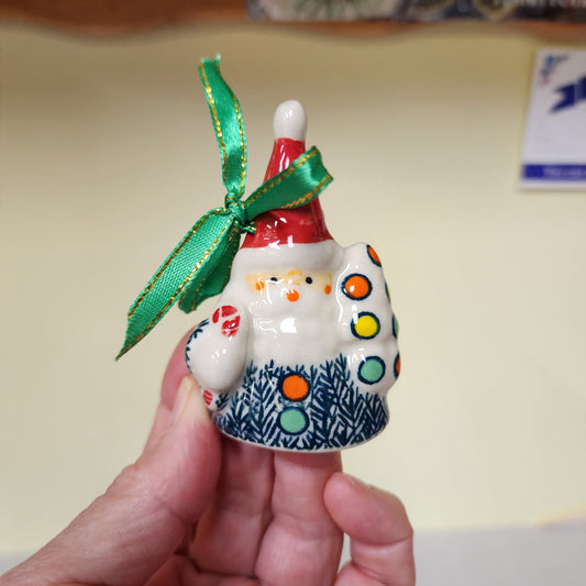 Ornament ~  Santa (3") with tree DOTS