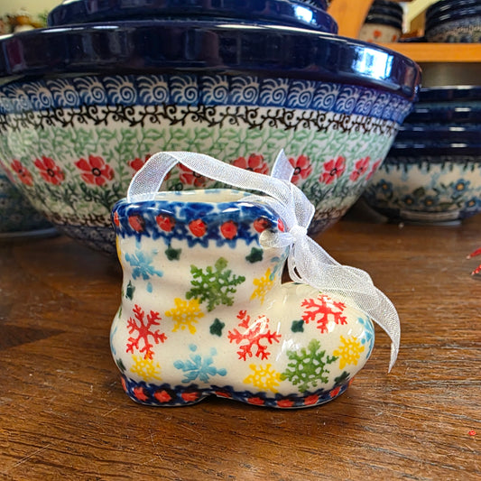 Ornament ~ Boot colorful flakes