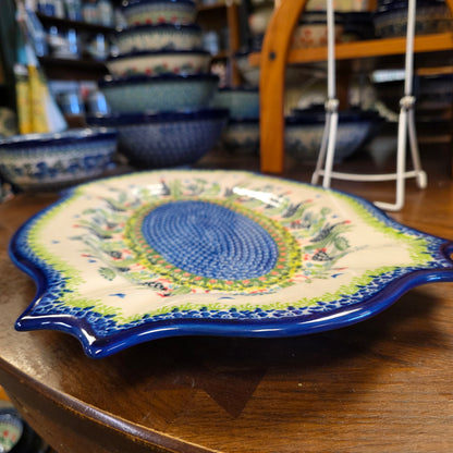 Platter 18"x12"  Black & White Chickens / Cezar large