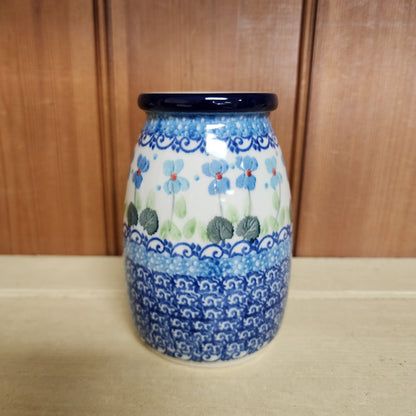 Vase   Milk Bottle Shape   5"H 196-2668X  Dutch Iris pf0526