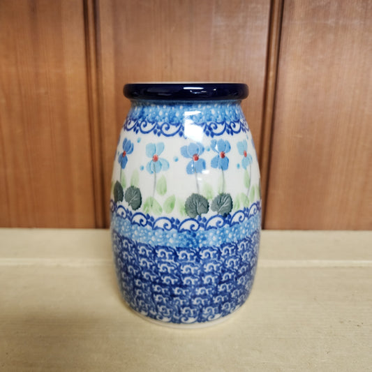 Vase   Milk Bottle Shape   5"H 196-2668X  Dutch Iris pf0526