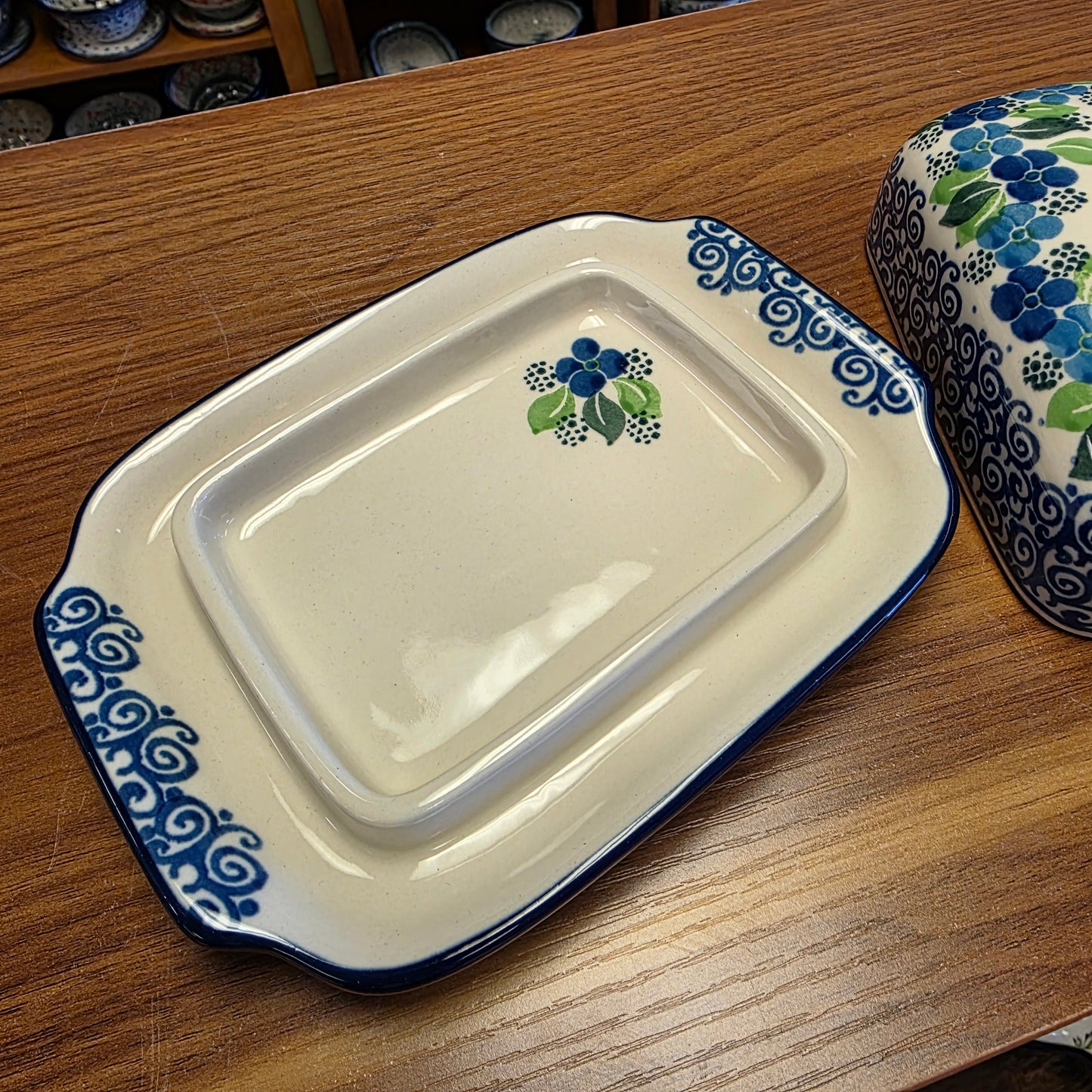 Butter/Cream Cheese Dish   295-1417X  Blue PhloX pf0526