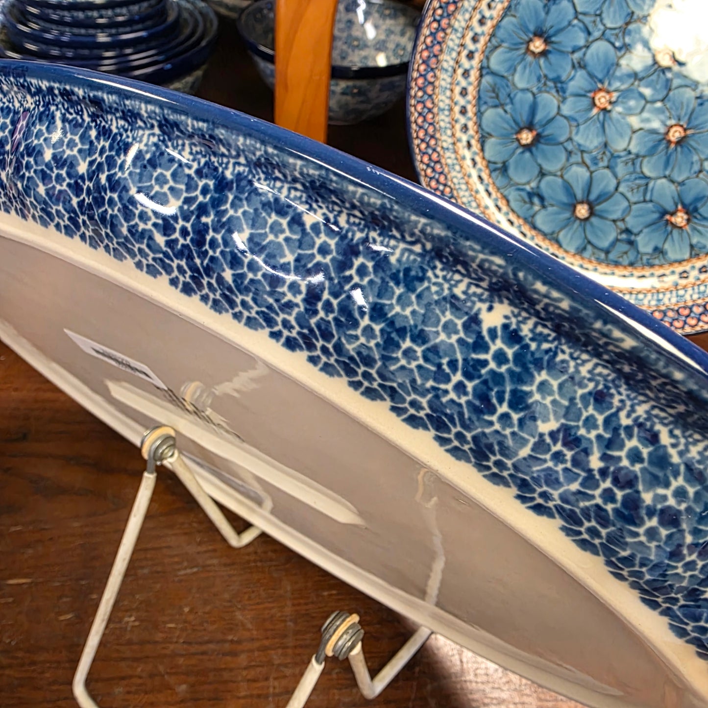 Platter   Oval   10' X 14.5" 614-3279X  Virginia Bluebells pf0526  (includes FREE wooden display stand)