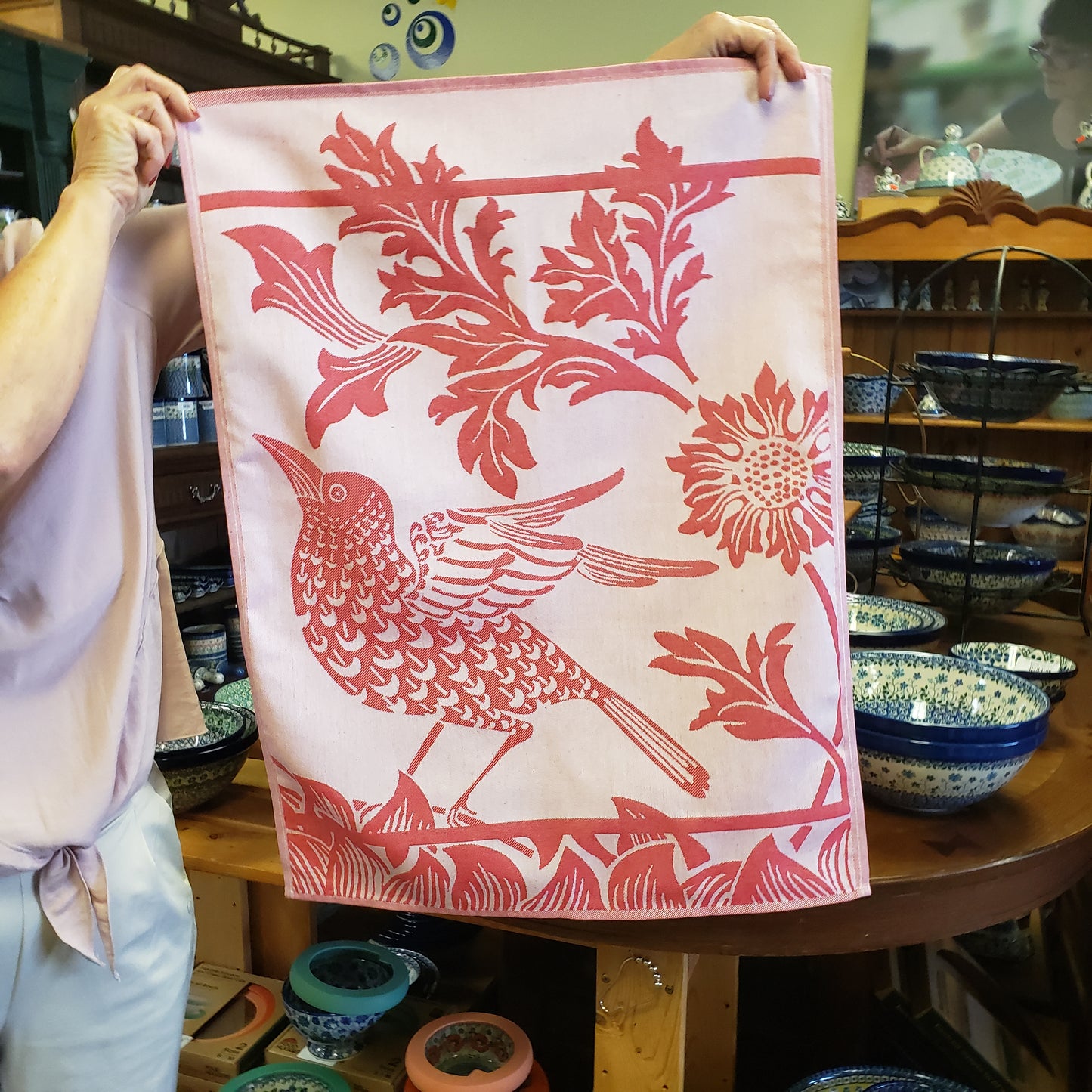 Tea Towel Red Twiggy