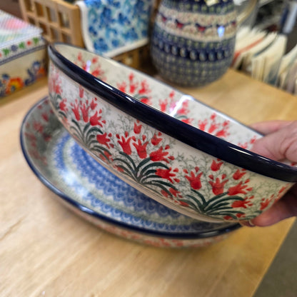 2 pc / 9.5" Oval Baker & 12" Oval Baker 1437X Crimson Bells
