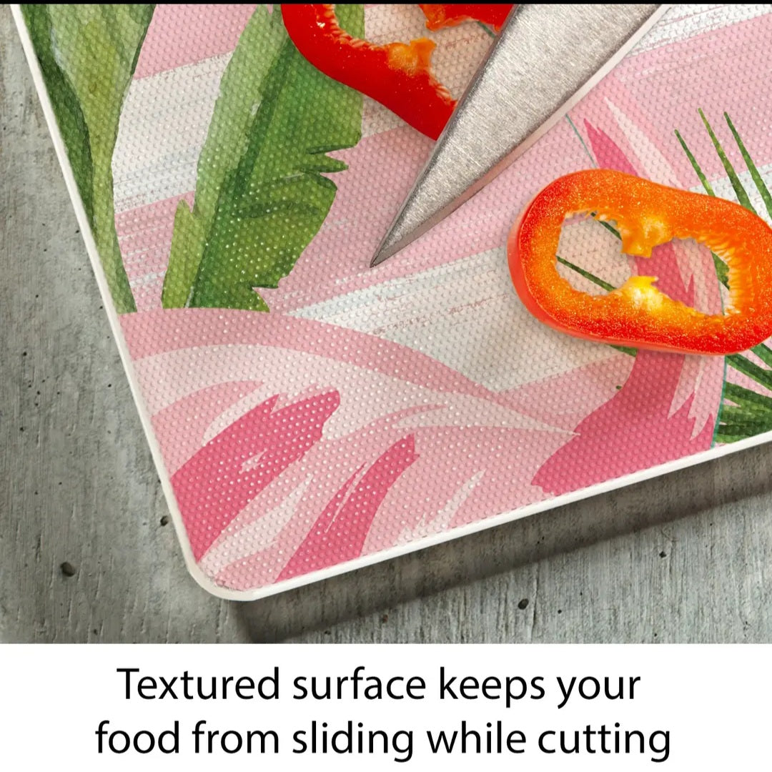 Cutting Board Flamingo / Counter Saver Glass 8" x 10". **Not Polish Pottery