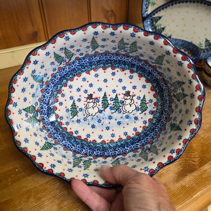 Bowl Oval Baker ~ Fluted Edge 9" x 7.5" x 2 3/4"deep   D78-U4661  U3 pf0526