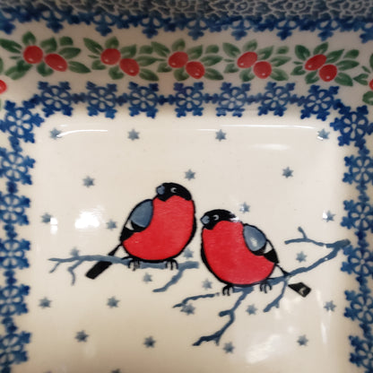 Bowl ~ Square Fluted 587-U5179  Red Birds M Starzyk