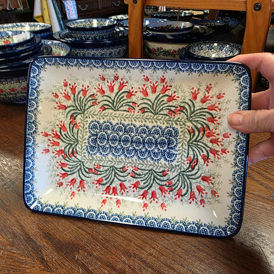 Platter   Rectangular   9.5"   1437X ~ Crimson Bells