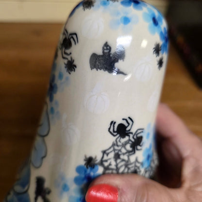 Ghost Luminary ART1 / blue w/ spiders figurine. 5.5" H