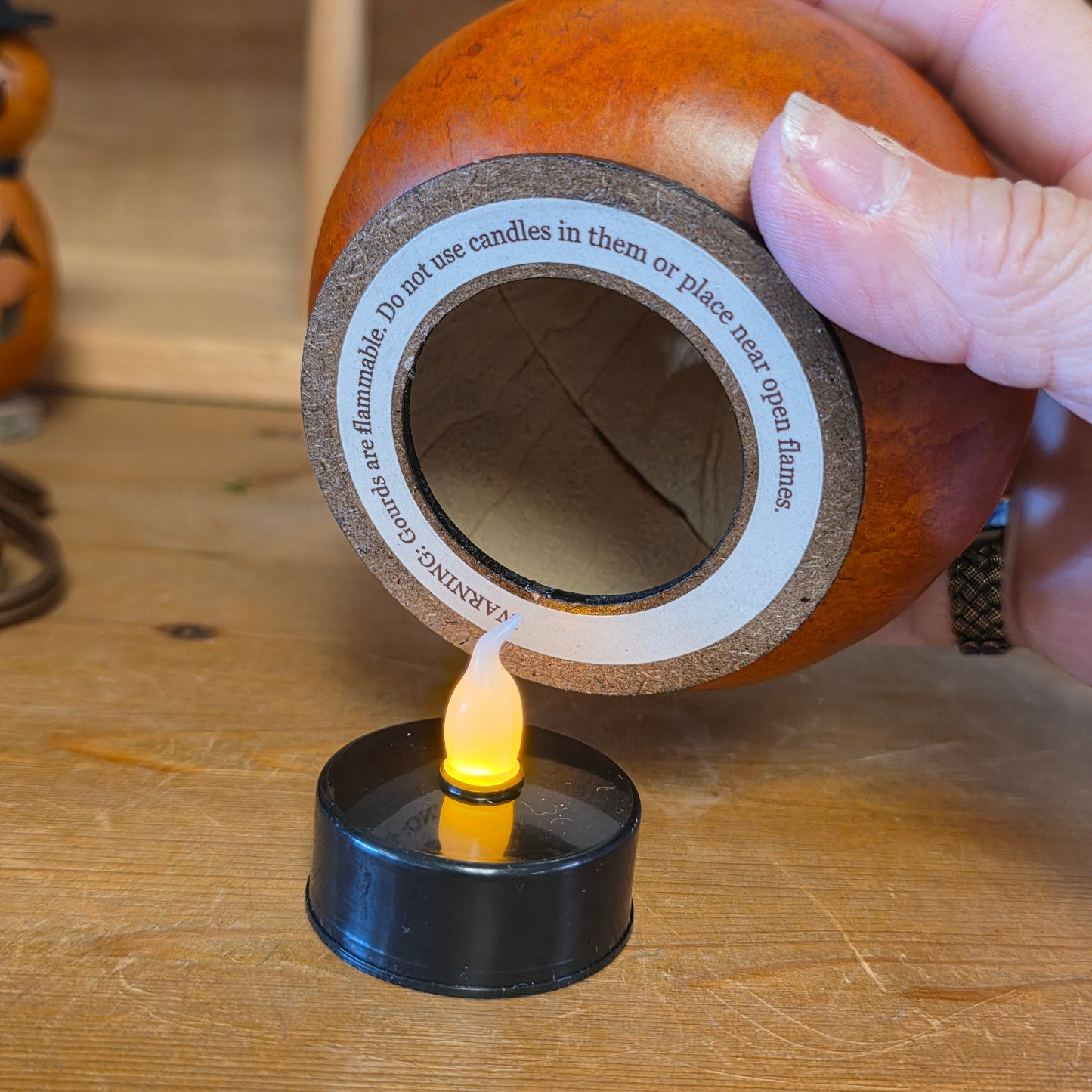Gourd - Casper Jack Miniature Lumiinary with battery tealight
