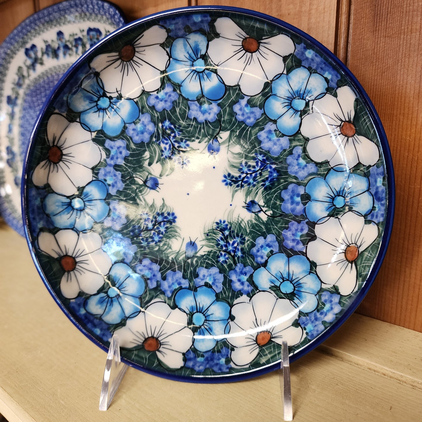 Plate 8" ~ lip ~ Blue/grey Bold